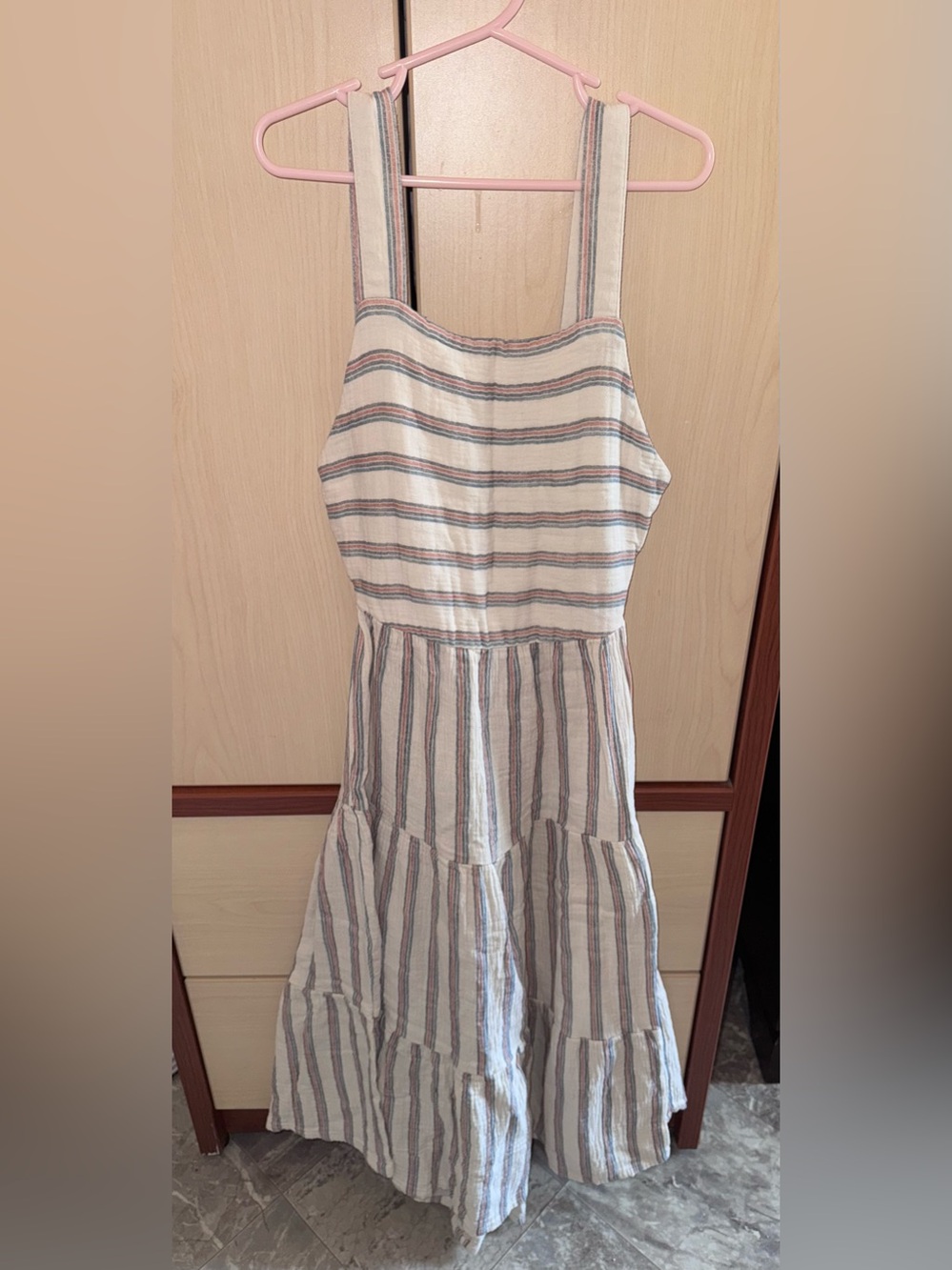 Colorful Planet Girls Striped Tiered Maxi Sundress Size L 10/12